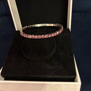 Touchstone Crystal Pink and Silver stretch Bracelet